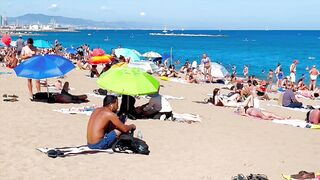 Barcelona beach walk, beach Sant Sebastia