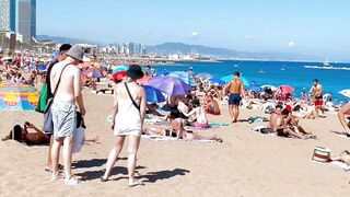 Barcelona beach walk, beach Sant Sebastia