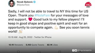 Djokovic will miss US Open as unable to travel to New York without COVID vaccine