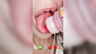 ASMR Eating Satisfying Emoji Food Challenge Marshmallow Slime Licker Cheetos Mukbang 먹방