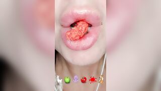 ASMR Eating Satisfying Emoji Food Challenge Marshmallow Slime Licker Cheetos Mukbang 먹방