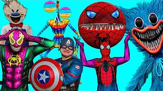 Siren Head, Huggy Wuggy Game Over │ Spider-Man Pacman Nerf Battle │Compilation of Best Shorts Video