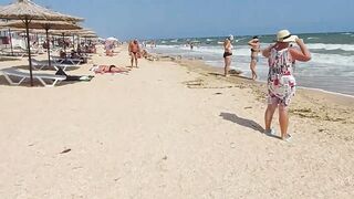 WALK BEACH | HOT SUMMER 2022 | SEA, SUN, SAND | BEAUTIFUL GIRLS N WOMEN ON THE BEACH #5