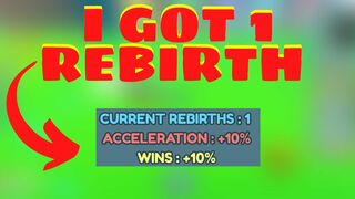 I Got 1 Rebirth on The Race Clicker simulator(Roblox!!)