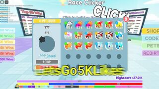 I Got 1 Rebirth on The Race Clicker simulator(Roblox!!)