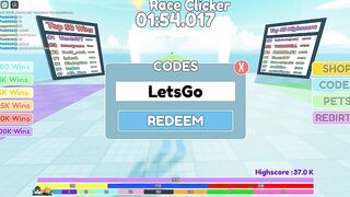 I Got 1 Rebirth on The Race Clicker simulator(Roblox!!)