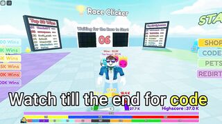 I Got 1 Rebirth on The Race Clicker simulator(Roblox!!)