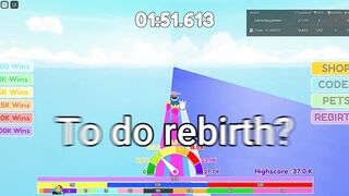 I Got 1 Rebirth on The Race Clicker simulator(Roblox!!)