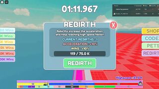 I Got 1 Rebirth on The Race Clicker simulator(Roblox!!)