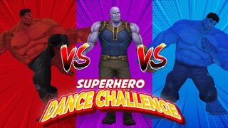 SUPERHERO COLOR DANCE CHALLENGE Red Hulk vs Thanos vs Blue Hulk