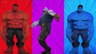 SUPERHERO COLOR DANCE CHALLENGE Red Hulk vs Thanos vs Blue Hulk