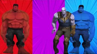 SUPERHERO COLOR DANCE CHALLENGE Red Hulk vs Thanos vs Blue Hulk