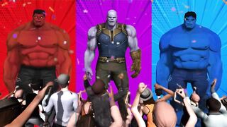 SUPERHERO COLOR DANCE CHALLENGE Red Hulk vs Thanos vs Blue Hulk