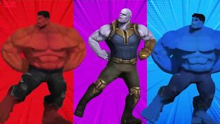 SUPERHERO COLOR DANCE CHALLENGE Red Hulk vs Thanos vs Blue Hulk