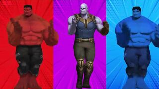 SUPERHERO COLOR DANCE CHALLENGE Red Hulk vs Thanos vs Blue Hulk