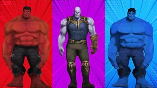 SUPERHERO COLOR DANCE CHALLENGE Red Hulk vs Thanos vs Blue Hulk