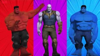 SUPERHERO COLOR DANCE CHALLENGE Red Hulk vs Thanos vs Blue Hulk