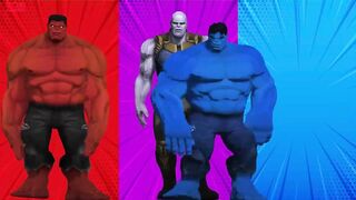 SUPERHERO COLOR DANCE CHALLENGE Red Hulk vs Thanos vs Blue Hulk