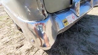 Great 1956 Chevy Bel Air from Slovenia on Roll N Flat Beach Race 2022 Caorle Venice Italy