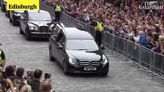 Thousands wave goodbye to the Queen as her coffin travels from Balmoral to Edinburgh