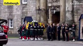 Thousands wave goodbye to the Queen as her coffin travels from Balmoral to Edinburgh