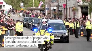 Thousands wave goodbye to the Queen as her coffin travels from Balmoral to Edinburgh