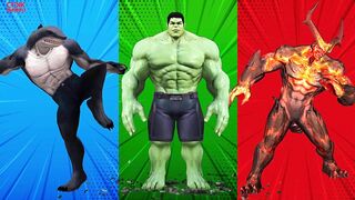 SUPERHERO COLOR DANCE CHALLENGE | King Shark vs Hulk vs Surtur