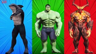 SUPERHERO COLOR DANCE CHALLENGE | King Shark vs Hulk vs Surtur