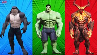 SUPERHERO COLOR DANCE CHALLENGE | King Shark vs Hulk vs Surtur