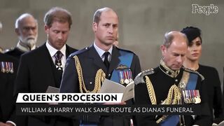 Prince William & Prince Harry at Queen's Procession Echoes Same Walk at Diana's Funeral | PEOPLE