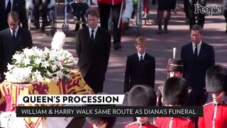 Prince William & Prince Harry at Queen's Procession Echoes Same Walk at Diana's Funeral | PEOPLE