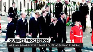 Prince William & Prince Harry at Queen's Procession Echoes Same Walk at Diana's Funeral | PEOPLE