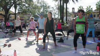 Practicing Yoga on the Square in The Villages, FL