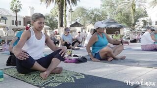 Practicing Yoga on the Square in The Villages, FL