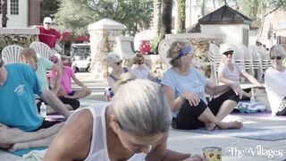 Practicing Yoga on the Square in The Villages, FL