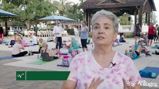 Practicing Yoga on the Square in The Villages, FL