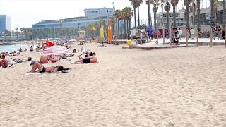 Barcelona beach walk / beach Sant Sebastia / walking Spain best beaches