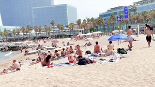 Barcelona beach walk / beach Sant Sebastia / walking Spain best beaches