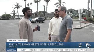 Encinitas man meets rescuers who helped saved his wife at Moonlight Beach