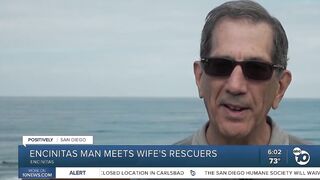 Encinitas man meets rescuers who helped saved his wife at Moonlight Beach