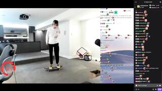 xQc does Skate tricks on stream