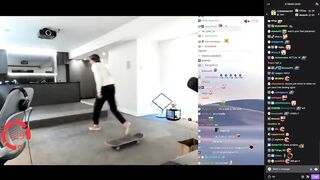 xQc does Skate tricks on stream