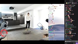 xQc does Skate tricks on stream