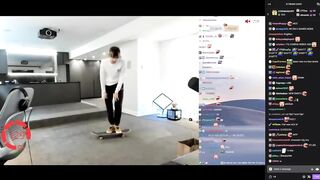 xQc does Skate tricks on stream