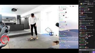 xQc does Skate tricks on stream