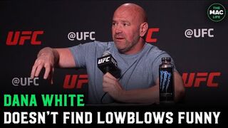 Dana White asked by reporter: “Are kicks to the d*** funny?”