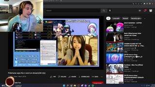 xQc reacts to Pokimane saying the n word on stream