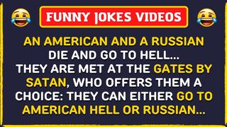 ???? Try Not to Laugh Challenge: An American and a Russian die and go to Hell...