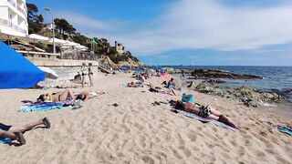 Spain Beach Walk - Beautiful Beach, Costa Brava - September 2022