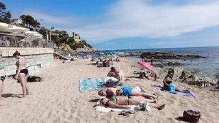 Spain Beach Walk - Beautiful Beach, Costa Brava - September 2022